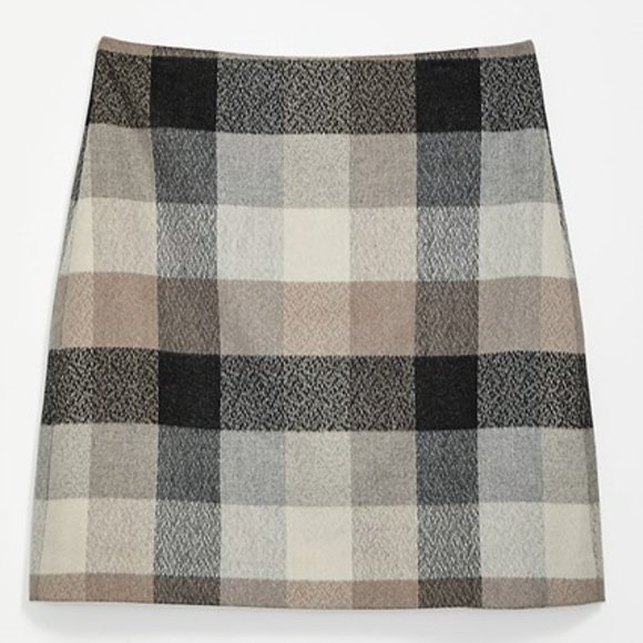 checked shift skirt